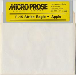 Cartridge artwork for F-15 Strike Eagle on the Apple II.