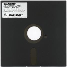 Cartridge artwork for Galaxian on the Apple II.
