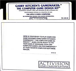 Cartridge artwork for Garry Kitchen's Gamemaker on the Apple II.