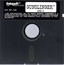 Cartridge artwork for Gunslinger on the Apple II.