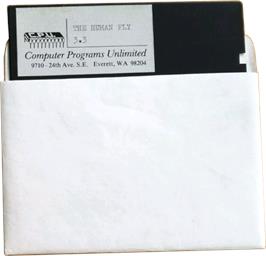 Cartridge artwork for Human Fly on the Apple II.