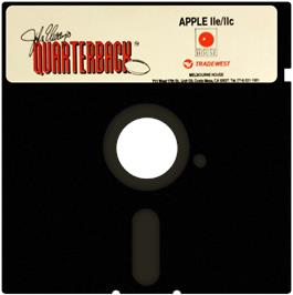 Cartridge artwork for John Elway's Quarterback on the Apple II.