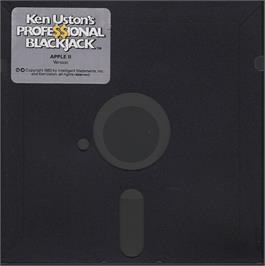 Cartridge artwork for Ken Uston's Professional Blackjack on the Apple II.