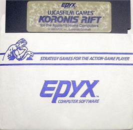 Cartridge artwork for Koronis Rift on the Apple II.