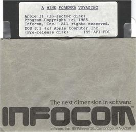 Cartridge artwork for Mind Forever Voyaging, A on the Apple II.