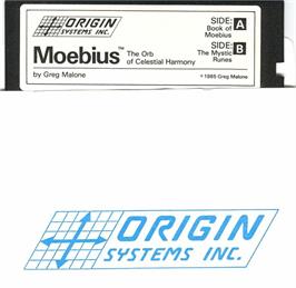 Cartridge artwork for Moebius - The Orb of Celestial Harmony on the Apple II.