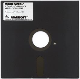 Cartridge artwork for Moon Patrol on the Apple II.