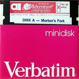 Cartridge artwork for Morton's Fork on the Apple II.