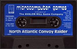 Cartridge artwork for North Atlantic Convoy Raider on the Apple II.