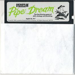 Cartridge artwork for Pipe Dream on the Apple II.