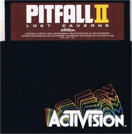 Cartridge artwork for Pitfall 2 - Lost Caverns on the Apple II.