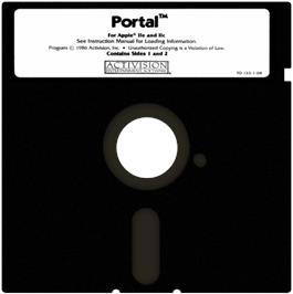 Cartridge artwork for Portal on the Apple II.
