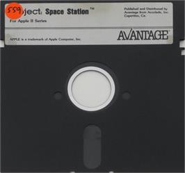Cartridge artwork for Project: Space Station on the Apple II.