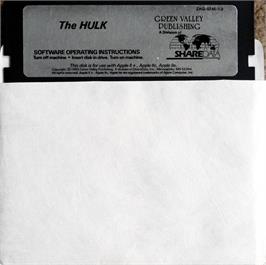 Cartridge artwork for Questprobe Featuring The Hulk on the Apple II.