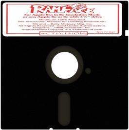 Cartridge artwork for Rampage on the Apple II.