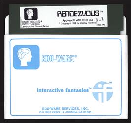 Cartridge artwork for Rendezvous on the Apple II.