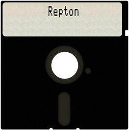 Cartridge artwork for Repton on the Apple II.