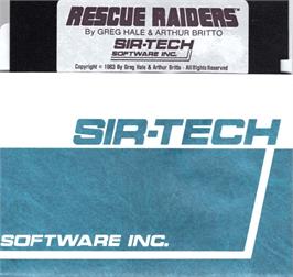 Cartridge artwork for Rescue Raiders on the Apple II.
