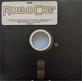 Cartridge artwork for Robocop on the Apple II.