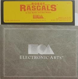 Cartridge artwork for Robot Rascals on the Apple II.