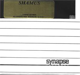 Cartridge artwork for Shamus on the Apple II.