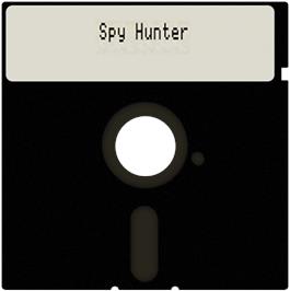 Cartridge artwork for Spy Hunter on the Apple II.