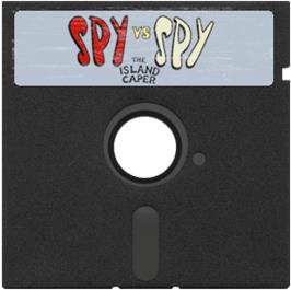 Cartridge artwork for Spy vs. Spy II: The Island Caper on the Apple II.