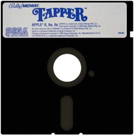 Cartridge artwork for Tapper on the Apple II.