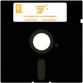 Cartridge artwork for Techno Cop on the Apple II.