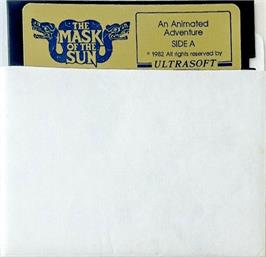 Cartridge artwork for The Mask of the Sun on the Apple II.