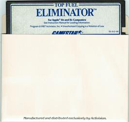 Cartridge artwork for Top Fuel Eliminator on the Apple II.