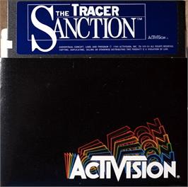 Cartridge artwork for Tracer Sanction on the Apple II.