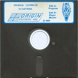 Cartridge artwork for Ultima 3 - Exodus on the Apple II.