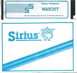 Cartridge artwork for Way Out on the Apple II.