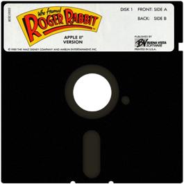 Cartridge artwork for Who Framed Roger Rabbit on the Apple II.