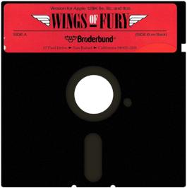 Cartridge artwork for Wings of Fury on the Apple II.