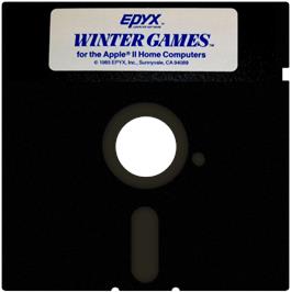 Cartridge artwork for Winter Games on the Apple II.