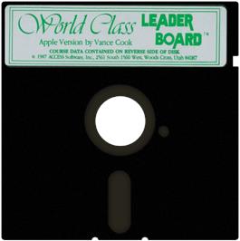 Cartridge artwork for World Class Leaderboard on the Apple II.
