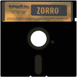 Cartridge artwork for Zorro on the Apple II.