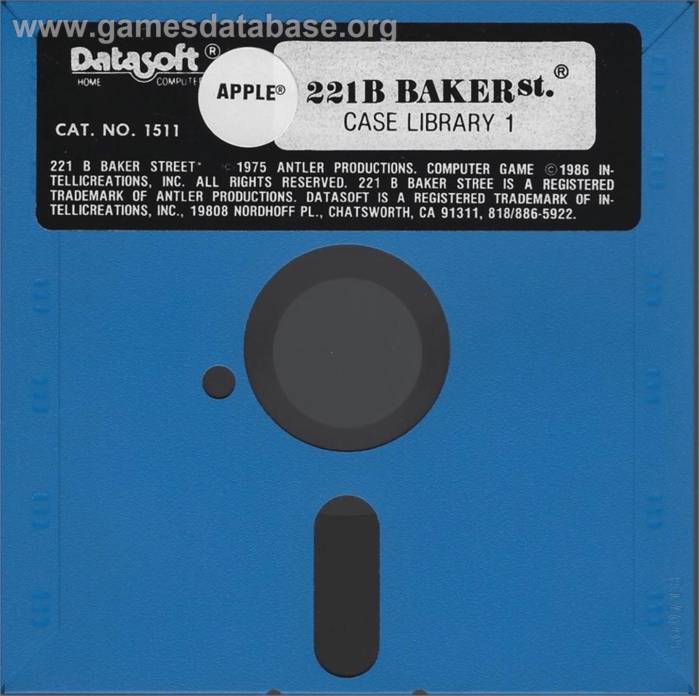 221 B Baker St. - Apple II - Artwork - Cartridge