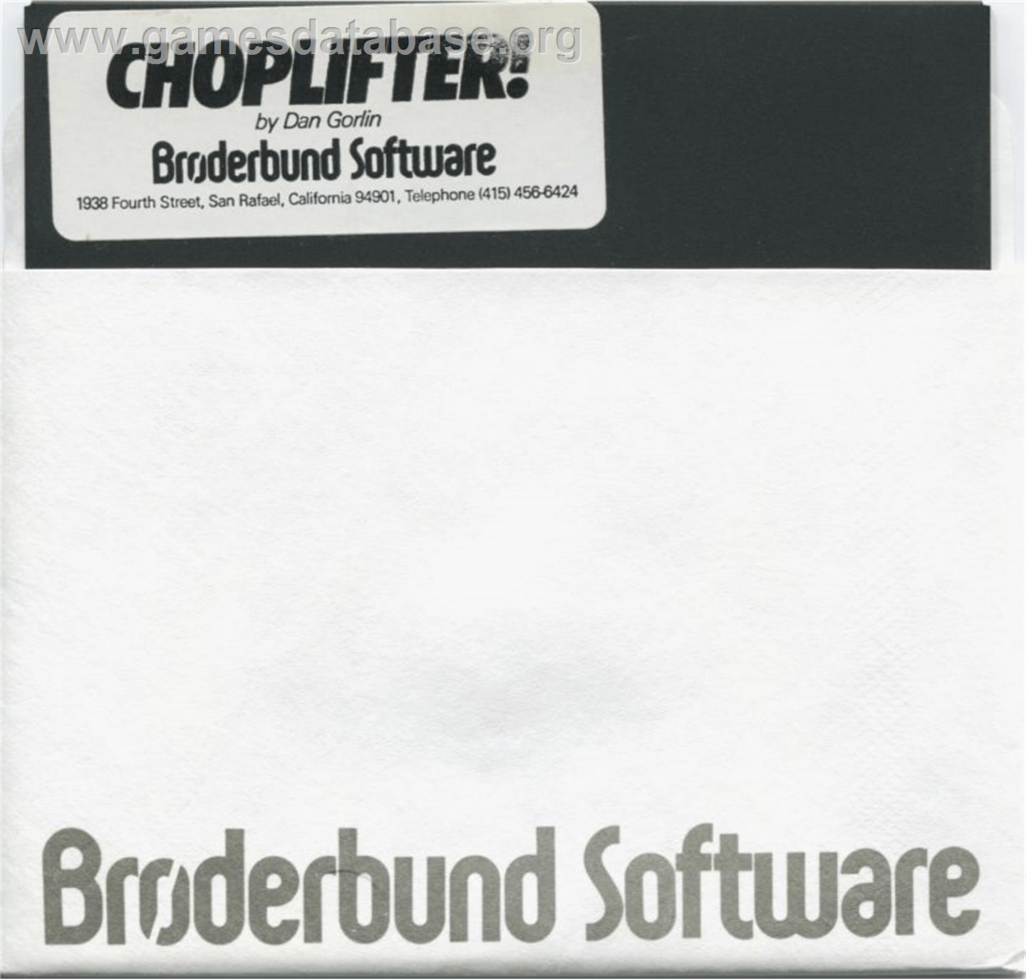Choplifter! - Apple II - Artwork - Cartridge