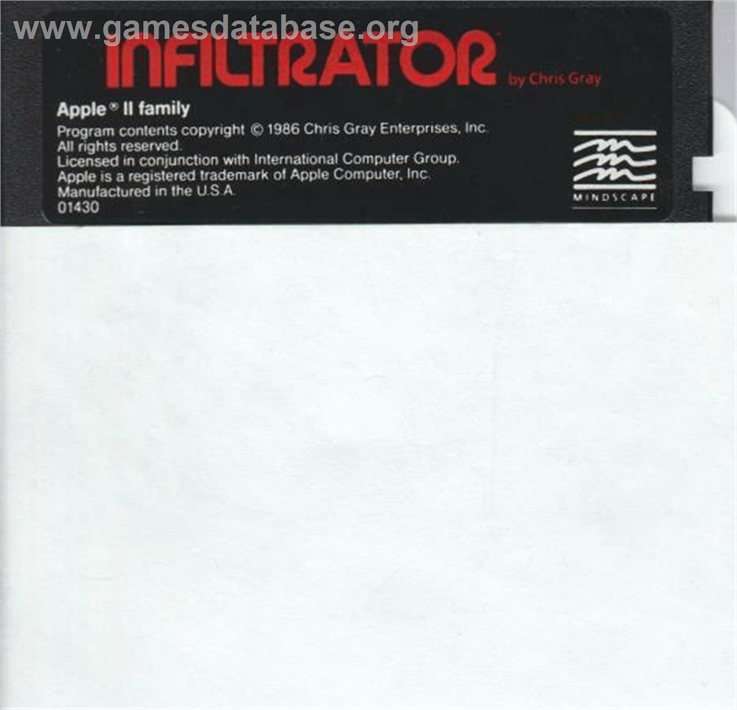 Infiltrator - Apple II - Artwork - Cartridge