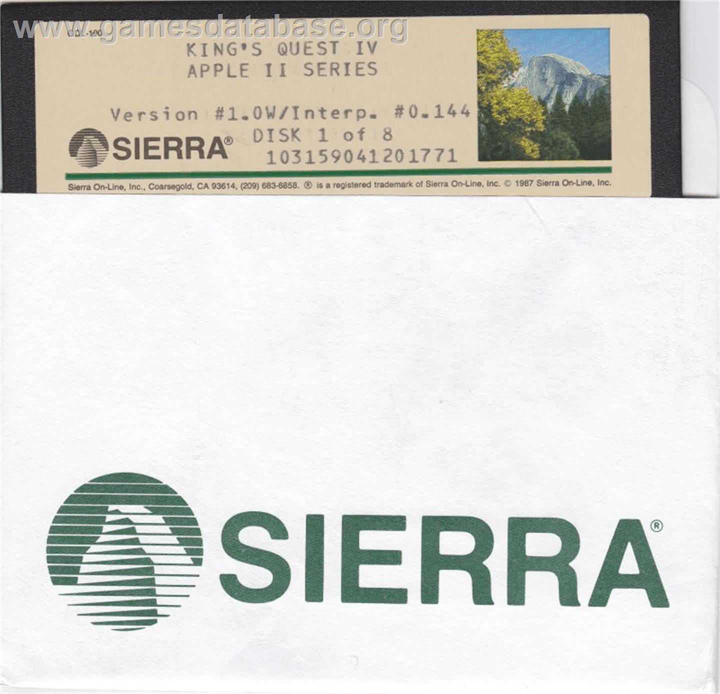 King's Quest IV: The Perils of Rosella - Apple II - Artwork - Cartridge