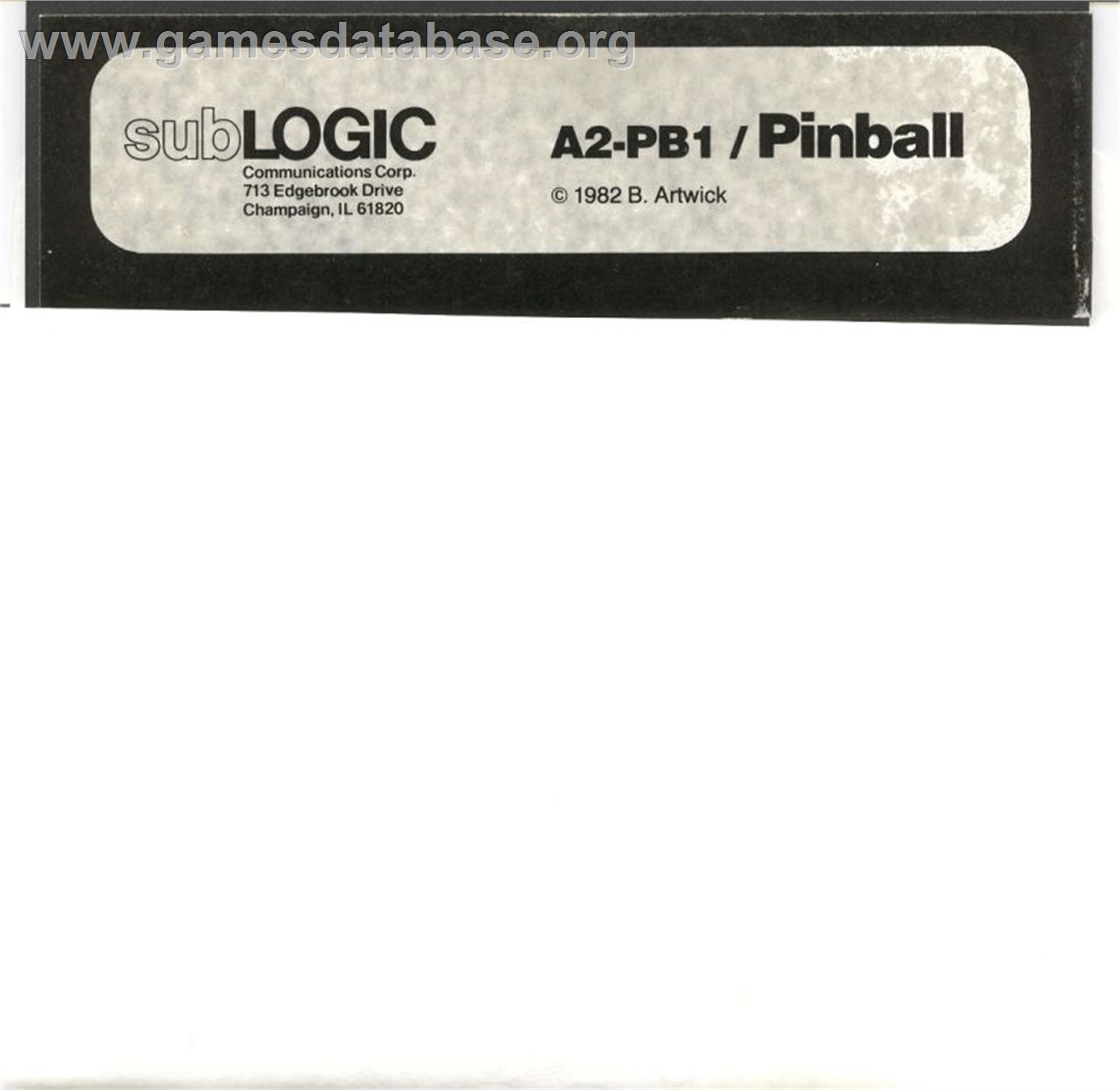Night Mission Pinball - Apple II - Artwork - Cartridge
