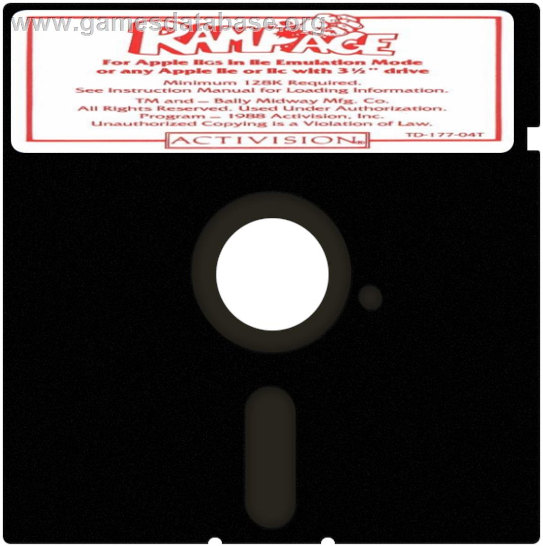 Rampage - Apple II - Artwork - Cartridge
