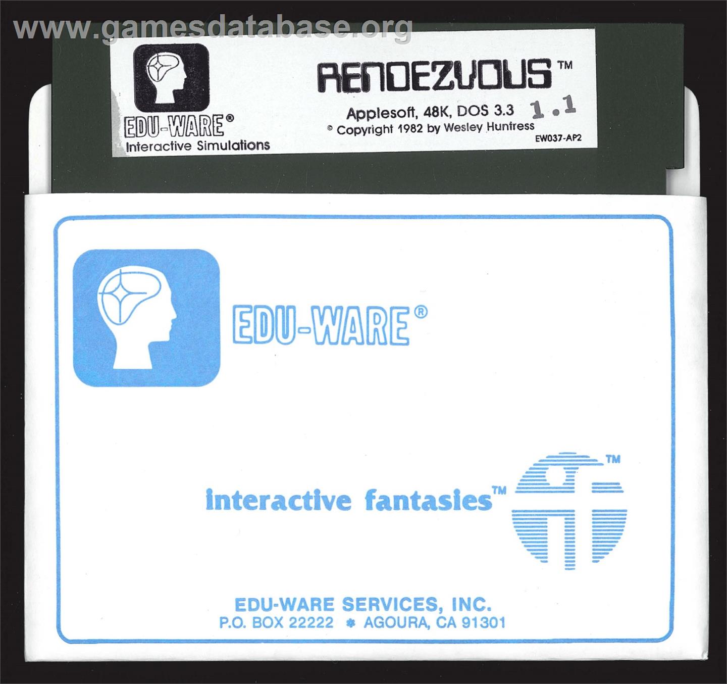 Rendezvous - Apple II - Artwork - Cartridge