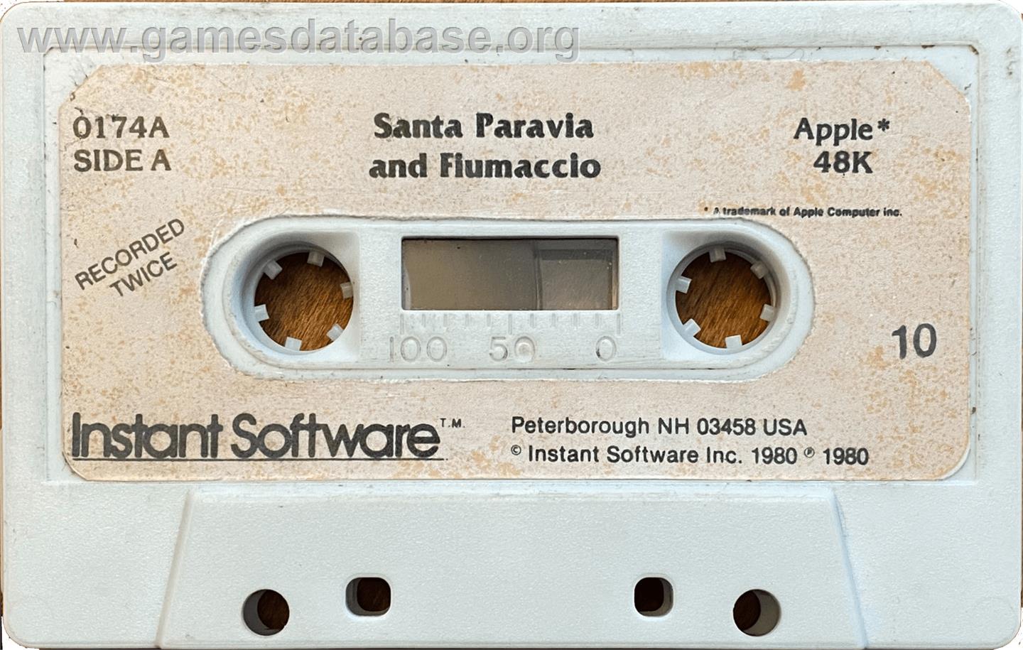Santa Paravia And Fiumaccio - Apple II - Artwork - Cartridge