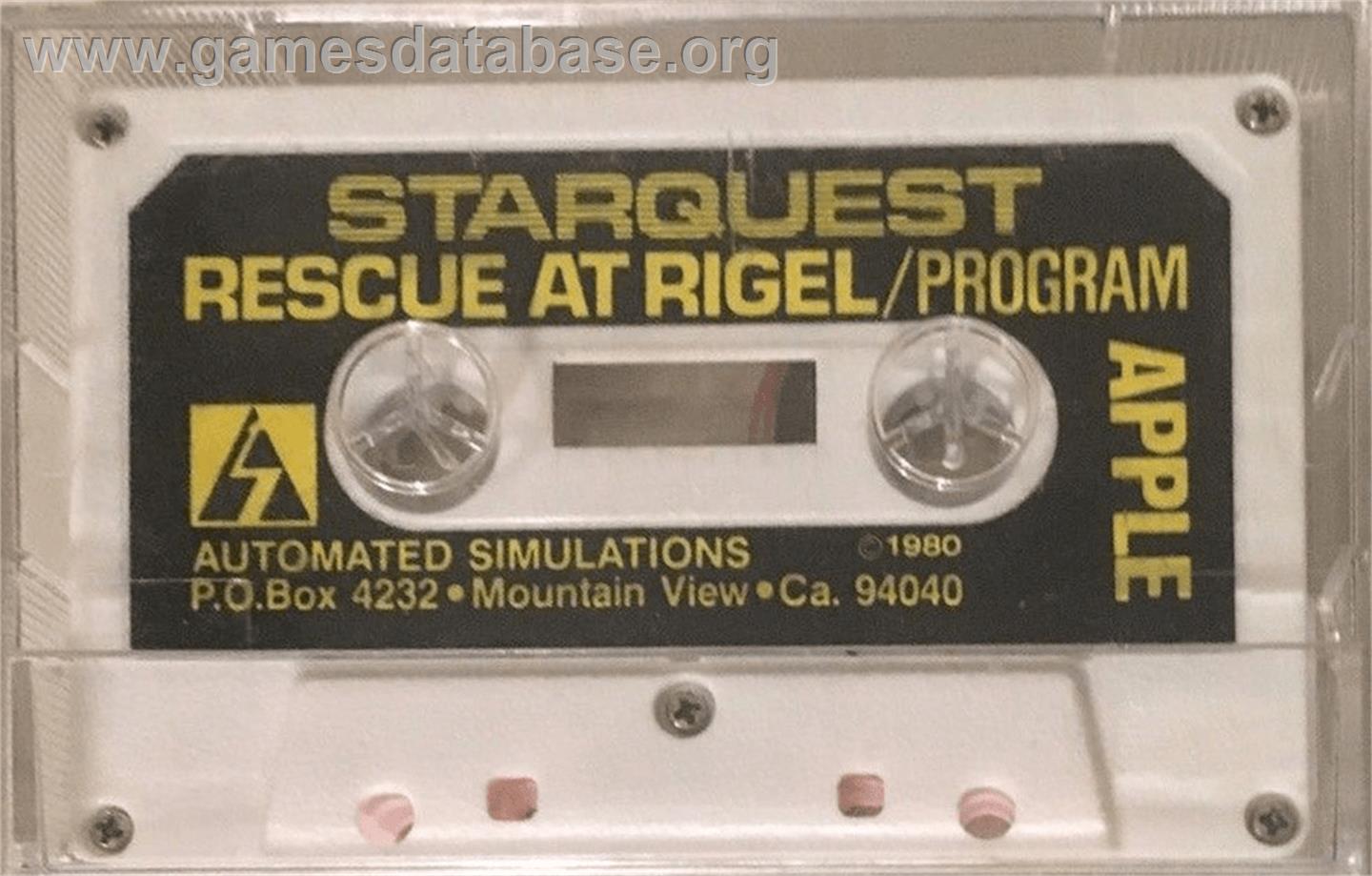 Star Quest: Rescue at Rigel - Apple II - Artwork - Cartridge