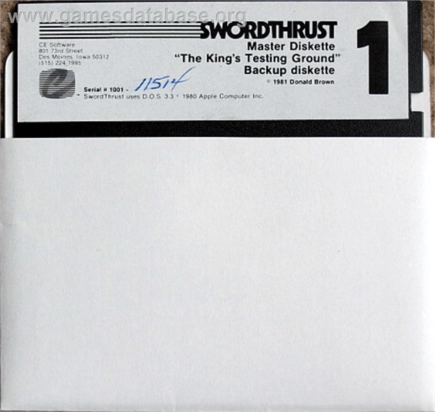 Swordthrust - Apple II - Artwork - Cartridge