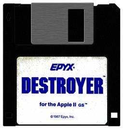 Artwork on the Disc for Destroyer on the Apple II.